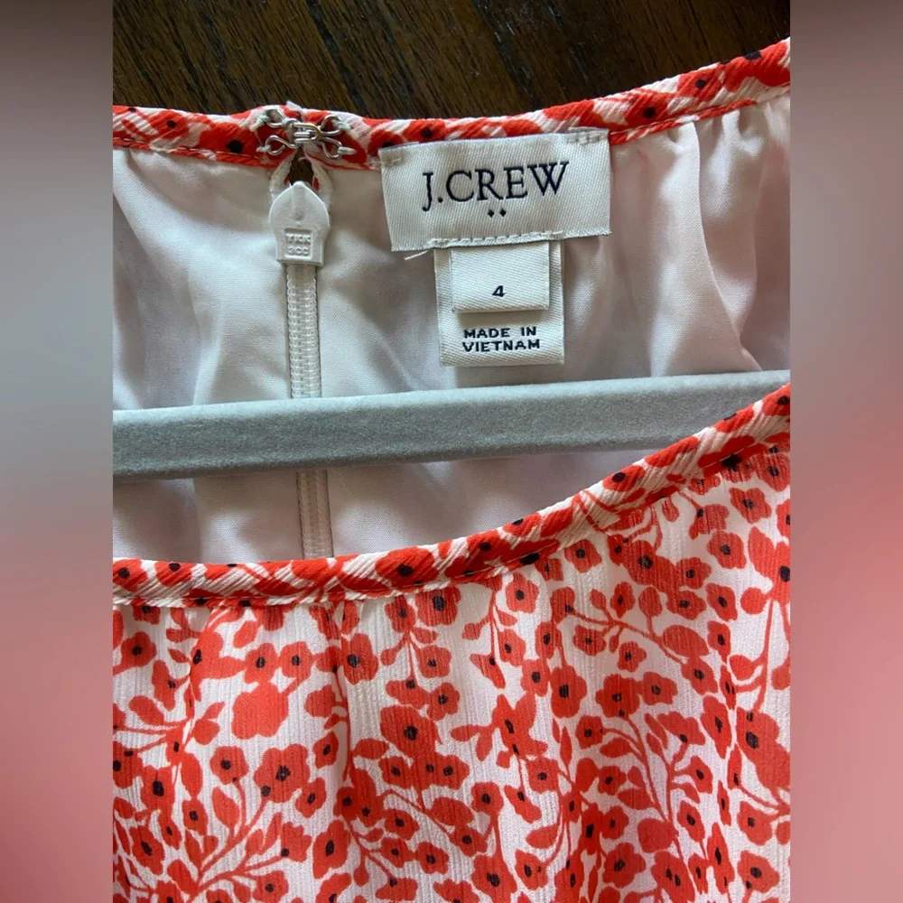 J. Crew Coral Floral Midi Dress - Picture 7 of 8